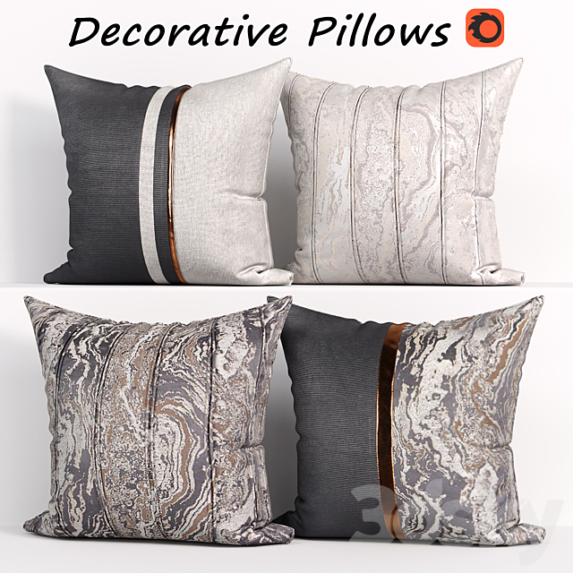 Decorative Pillow set 183 Etsy 3ds Max - thumbnail 1