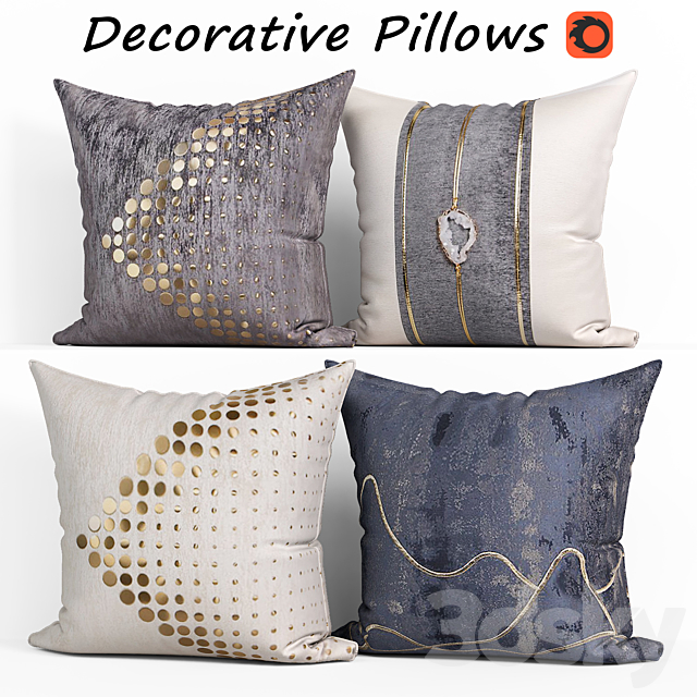 Decorative Pillow set 184 3ds Max - thumbnail 1