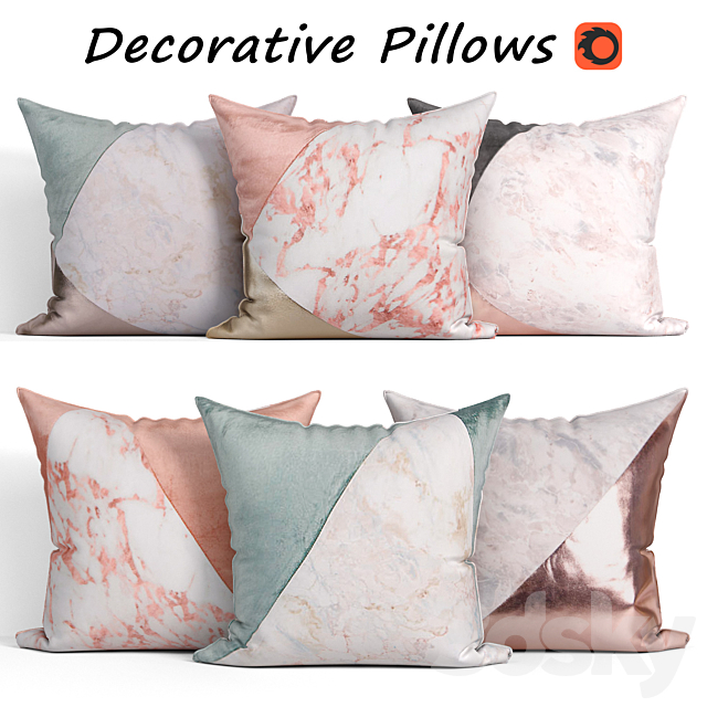 Decorative Pillow set 186 Etsy 3ds Max - thumbnail 1