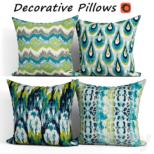 Decorative Pillow set 267 Etsy 3ds Max - thumbnail 1