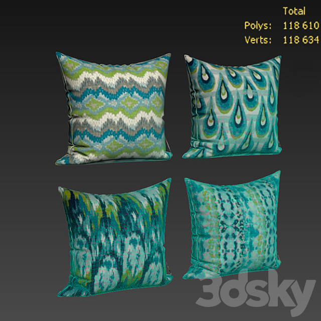 Decorative Pillow set 267 Etsy 3ds Max - thumbnail 2