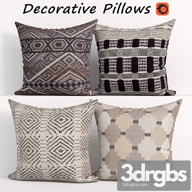 Decorative pillow set 299 3dsmax Download - thumbnail 1