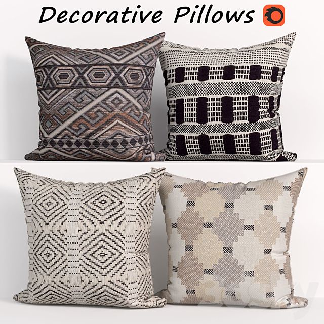 Decorative Pillow set 299 3DSMax File - thumbnail 1