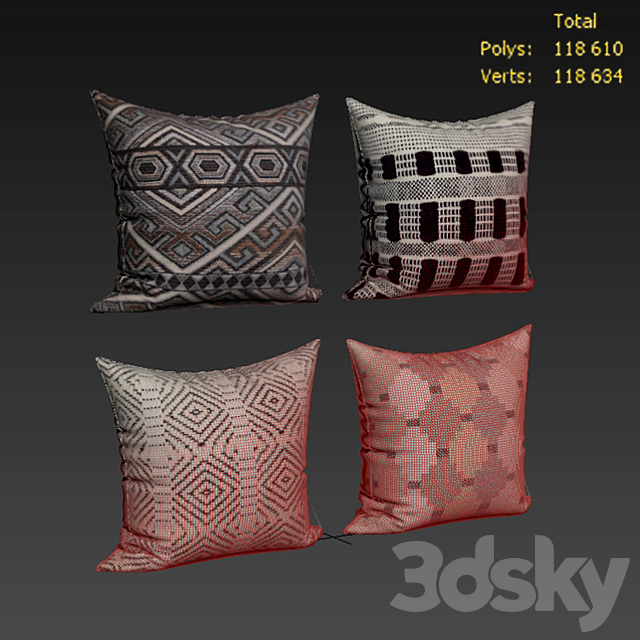 Decorative Pillow set 299 3DSMax File - thumbnail 2