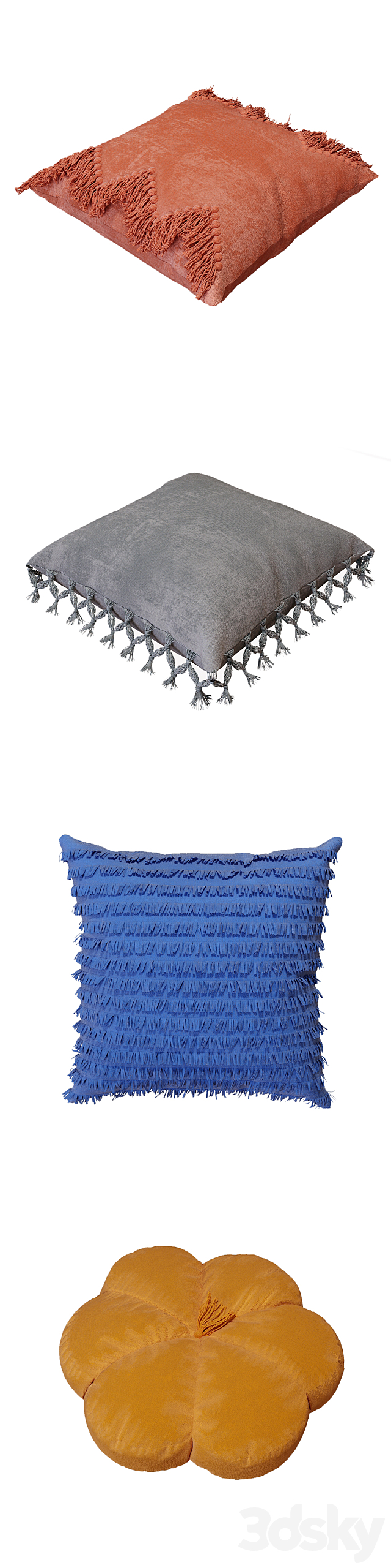 Decorative pillow set 3ds Max - thumbnail 2