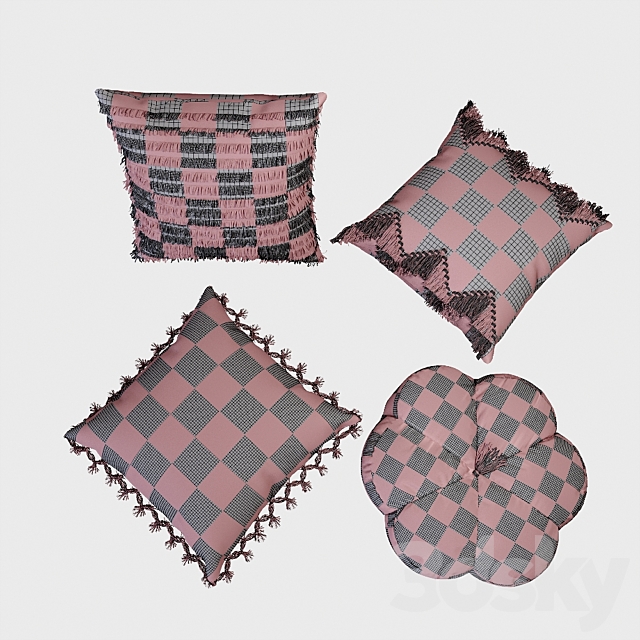 Decorative pillow set 3ds Max - thumbnail 3