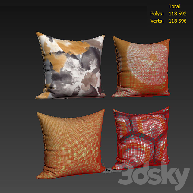 Decorative Pillow set 418 Etsy 3ds Max - thumbnail 2