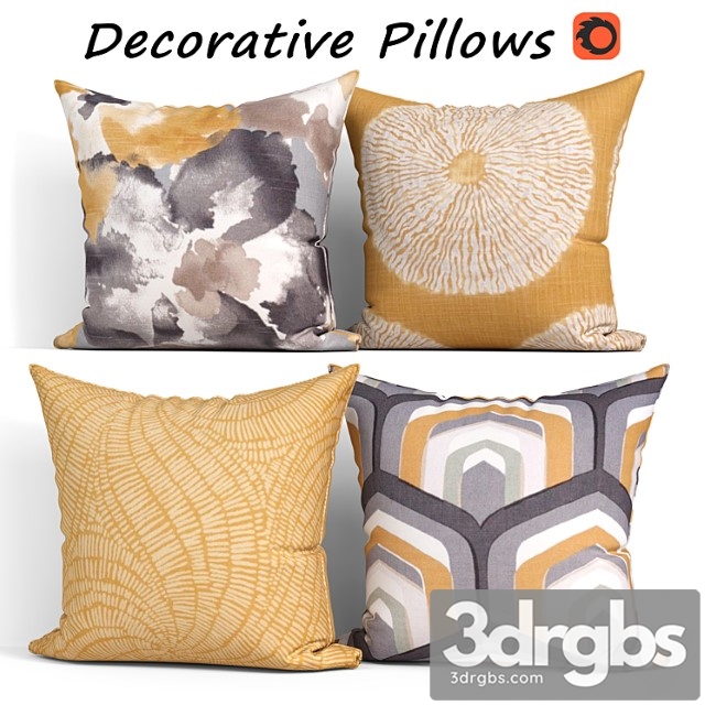 Decorative pillow set 418 etsy 3dsmax Download - thumbnail 1