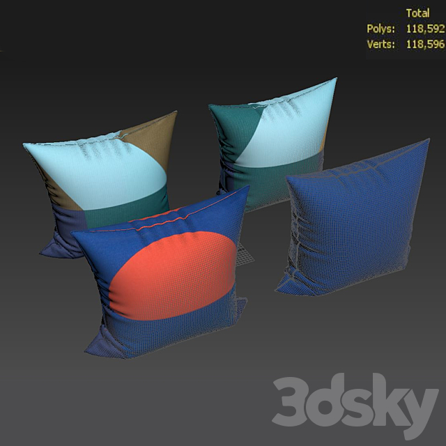 Decorative Pillow set 423 Ikea 3ds Max - thumbnail 2