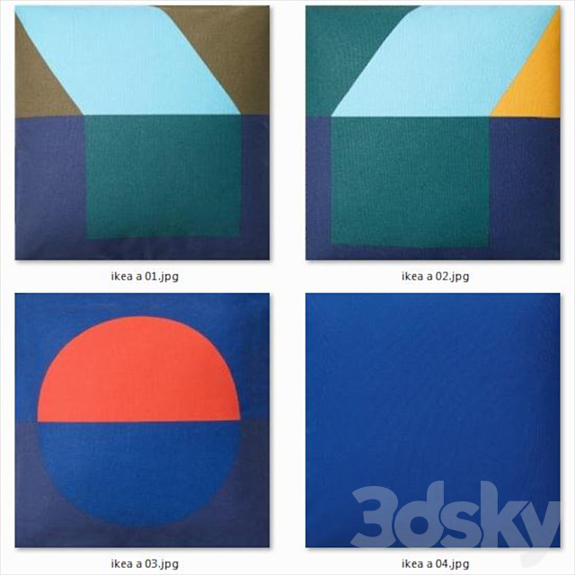 Decorative Pillow set 423 Ikea 3ds Max - thumbnail 3