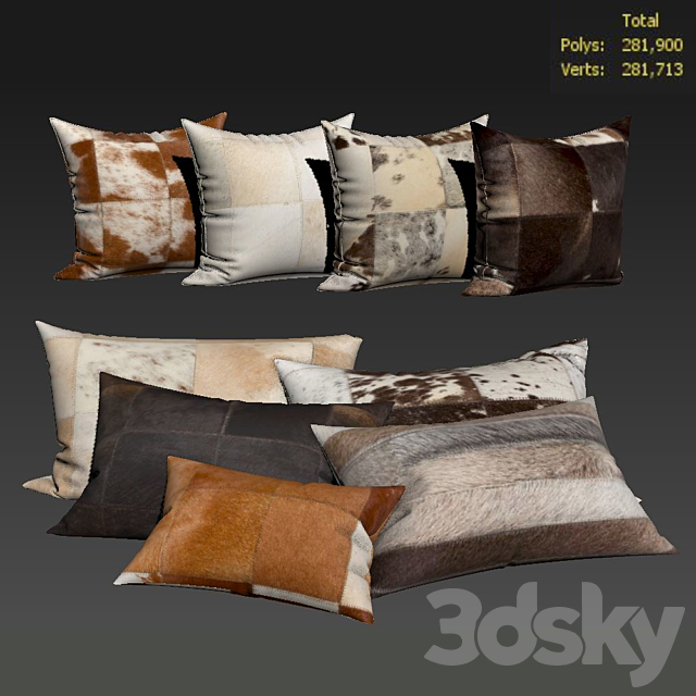 Decorative Pillow set 471 3DS Max Model - thumbnail 2