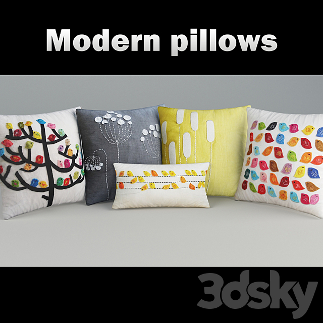 Decorative pillow with applique 3DSMax File - thumbnail 1