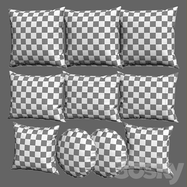 Decorative pillows 1 3ds Max - thumbnail 3