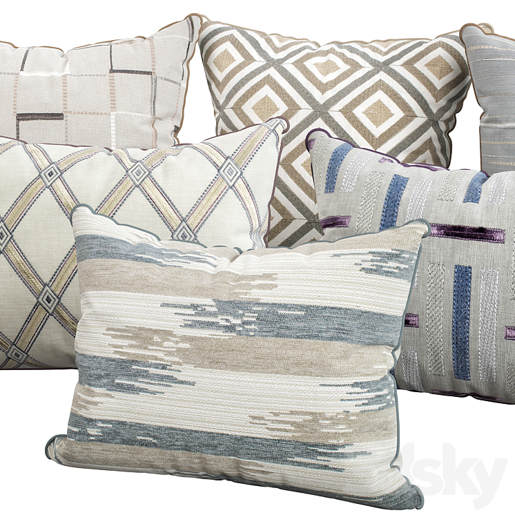 Decorative pillows 104 3DS Max Model - thumbnail 2