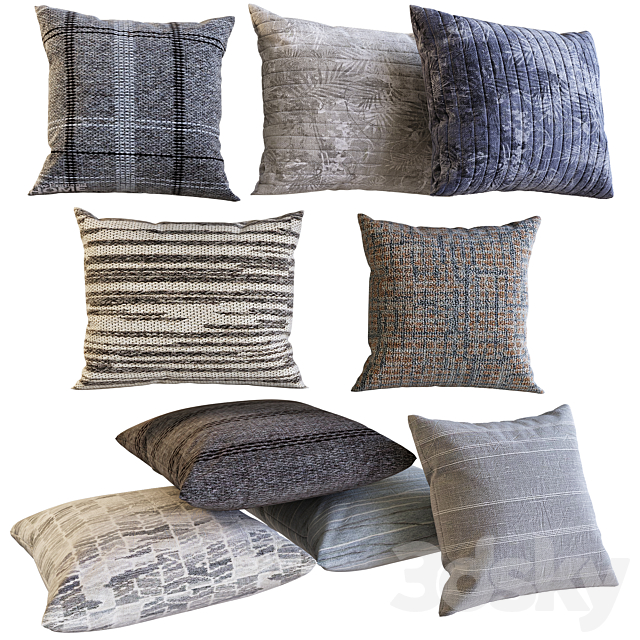 Decorative pillows 12 3DS Max Model - thumbnail 2