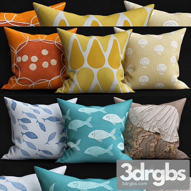 Decorative pillows 12 3dsmax Download - thumbnail 1