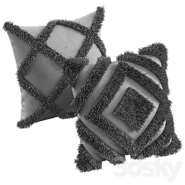 decorative pillows 17 3ds Max - thumbnail 3