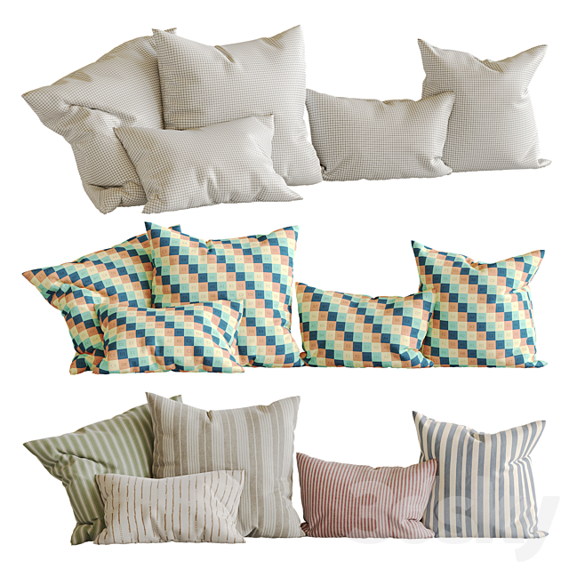 Decorative pillows 2 3ds Max - thumbnail 2