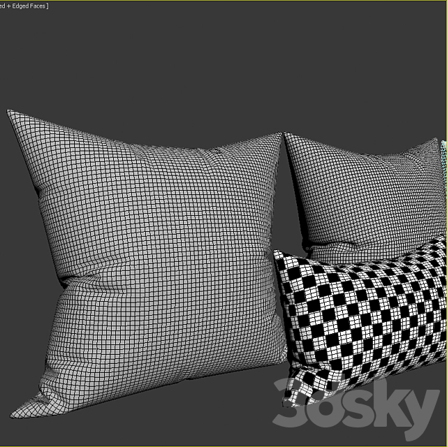 Decorative pillows 3ds Max - thumbnail 2