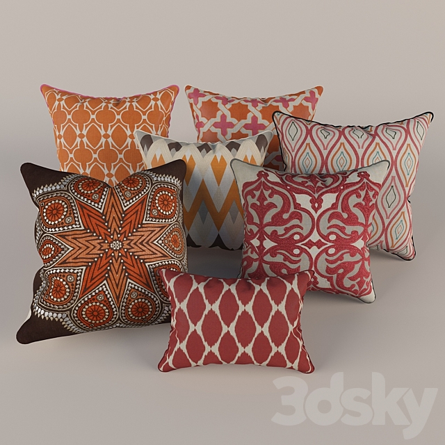 Decorative pillows 3ds Max - thumbnail 1