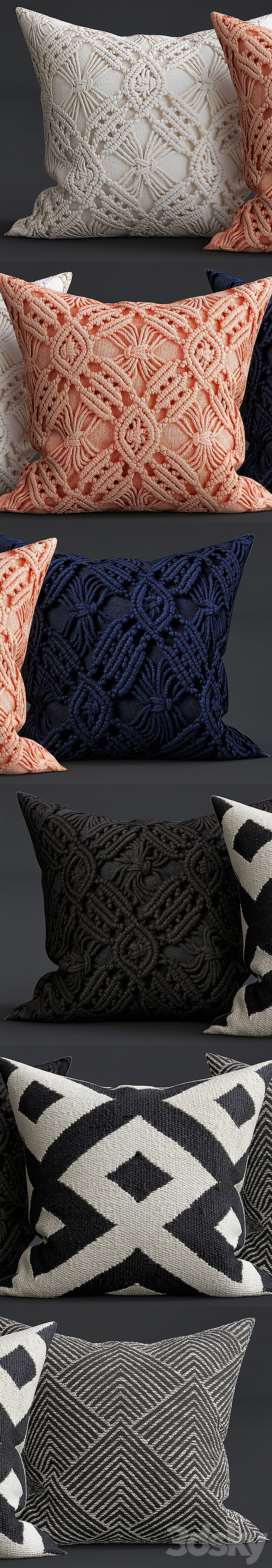 Decorative Pillows 3DS Max Model - thumbnail 2