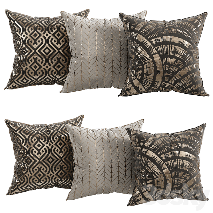 decorative pillows 6 3DS Max Model - thumbnail 1