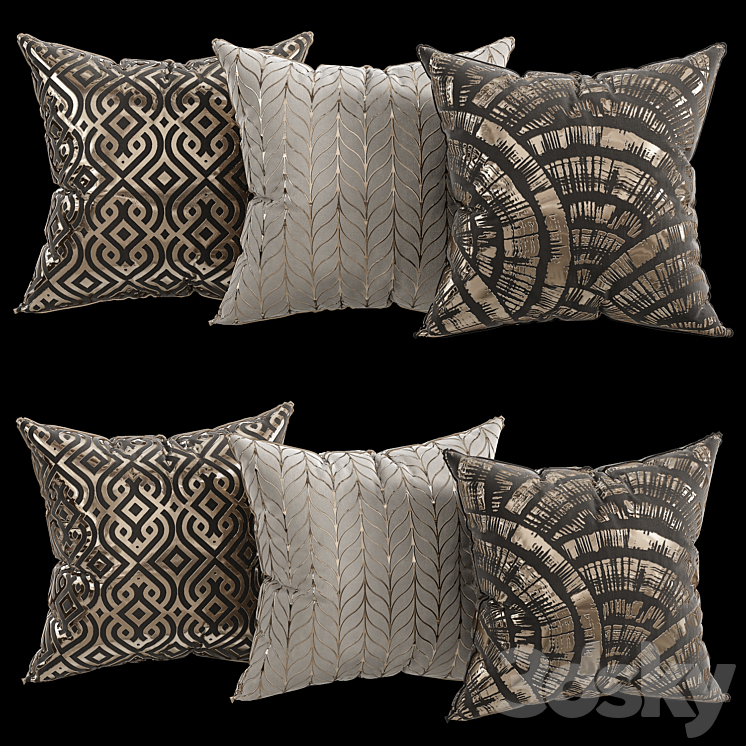 decorative pillows 6 3DS Max Model - thumbnail 2