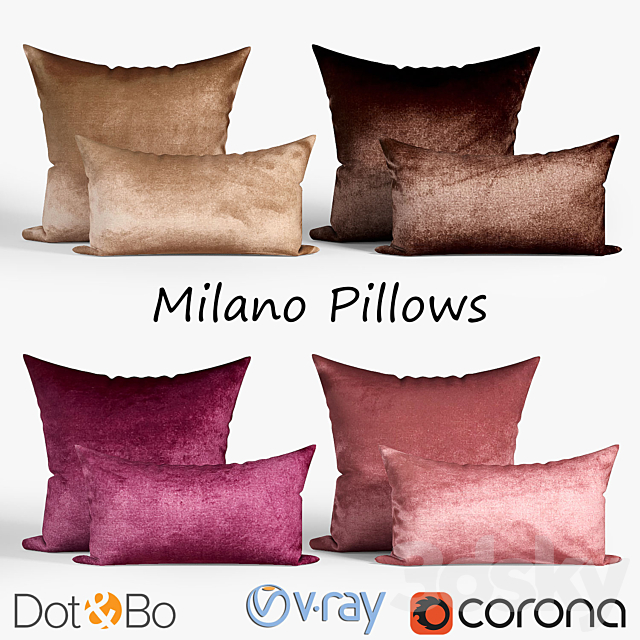 Decorative pillows Dot and bo Milano. set 038 3DSMax File - thumbnail 1