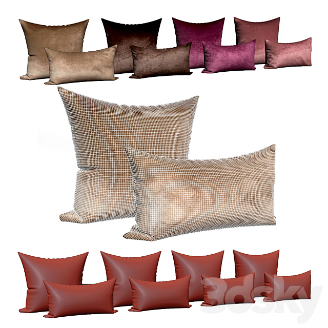 Decorative pillows Dot and bo Milano. set 038 3DSMax File - thumbnail 2