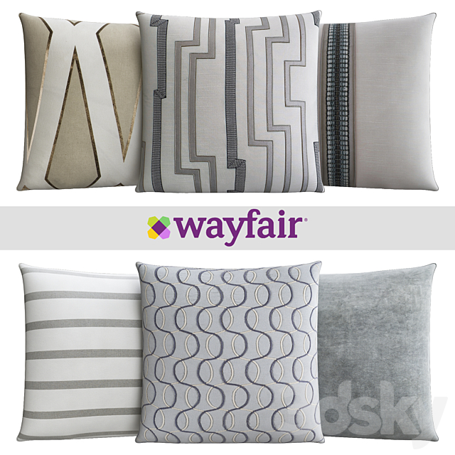 Decorative pillows from Wayfair shop 3DS Max Model - thumbnail 1