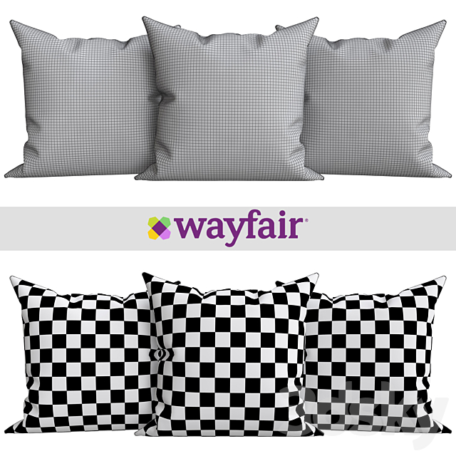 Decorative pillows from Wayfair shop 3DS Max Model - thumbnail 2