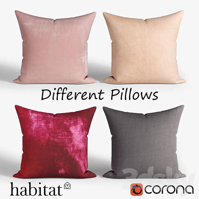 Decorative pillows habitat .set 020 3ds Max - thumbnail 1