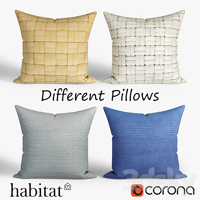 Decorative pillows Habitat.set 024 3ds Max - thumbnail 1