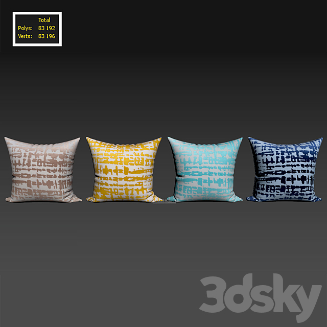 Decorative pillows Houzz Surya Hessian Linen set 063 3ds Max - thumbnail 3