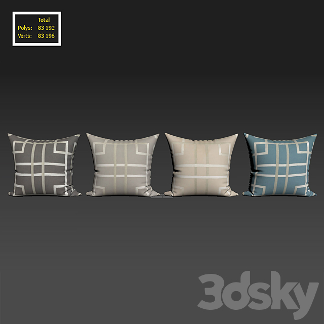 Decorative pillows Houzz. Surya Hessian Linen set 064 3DSMax File - thumbnail 3