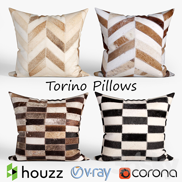 Decorative pillows Houzz_Torino set 051 3DSMax File - thumbnail 1