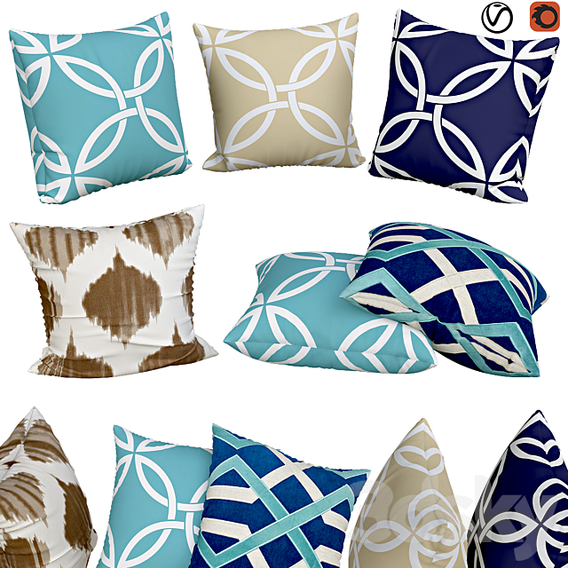 Decorative pillows | No. 043 3ds Max - thumbnail 1