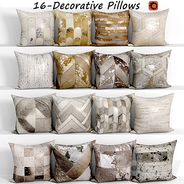 Decorative pillows set 096 3ds Max - thumbnail 1