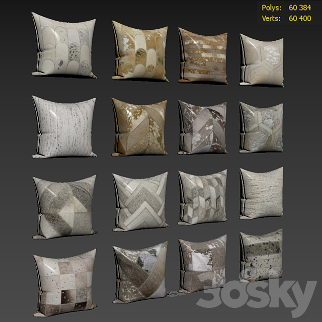 Decorative pillows set 096 3ds Max - thumbnail 2