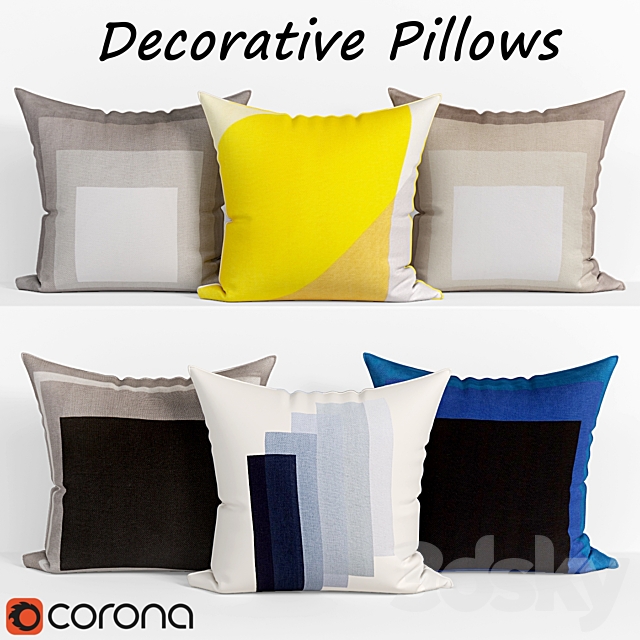 Decorative pillows set 111 3ds Max - thumbnail 1