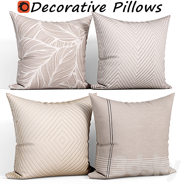 Decorative pillows set 116 3ds Max - thumbnail 1