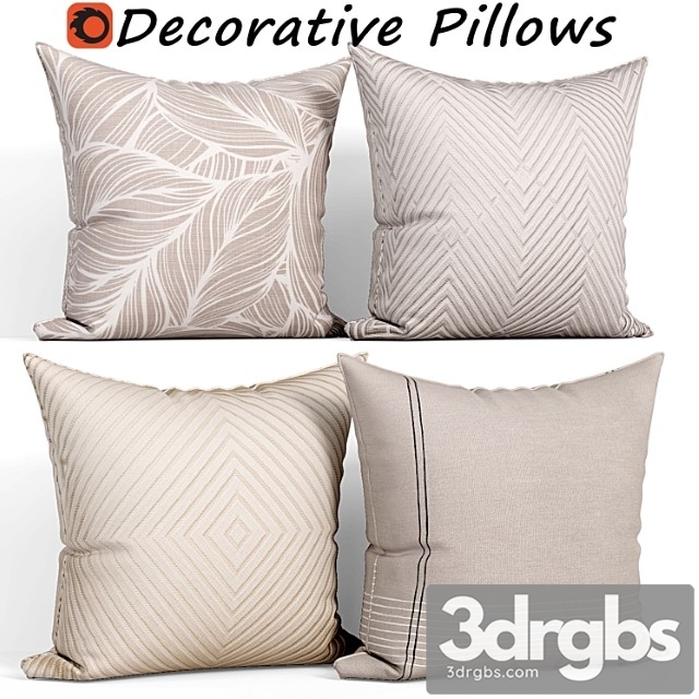 Decorative Pillows Set 116 3dsmax Download - thumbnail 1