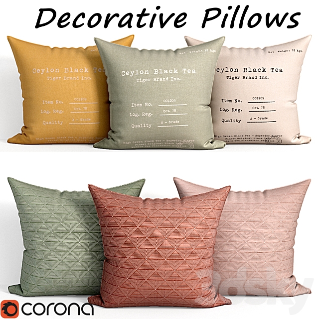 Decorative pillows set 119 3ds Max - thumbnail 1