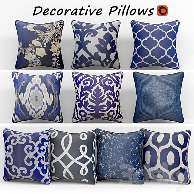 Decorative pillows set 140 3ds Max - thumbnail 1