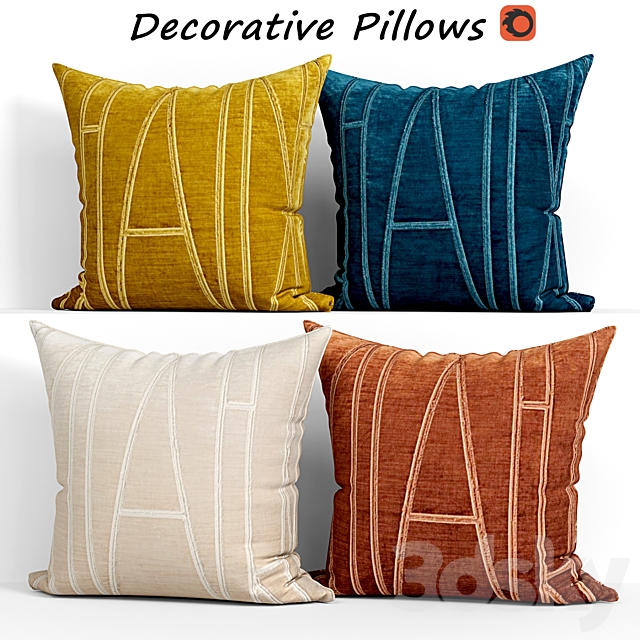 Decorative pillows set 145 West elm 3DSMax File - thumbnail 1