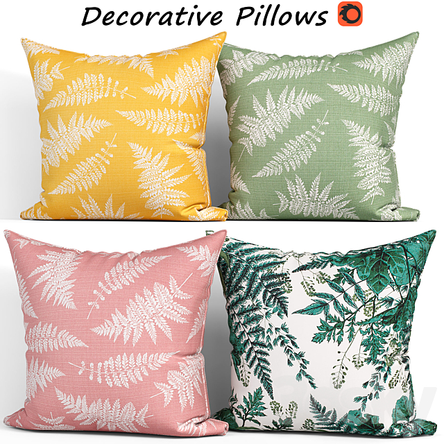 Decorative pillows set 156 H & M 3ds Max - thumbnail 1