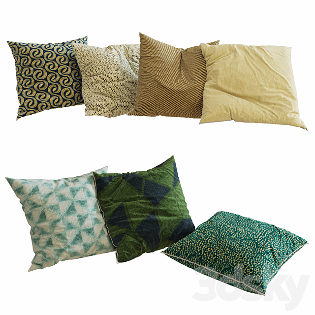 Decorative Pillows set 20 3ds Max - thumbnail 1