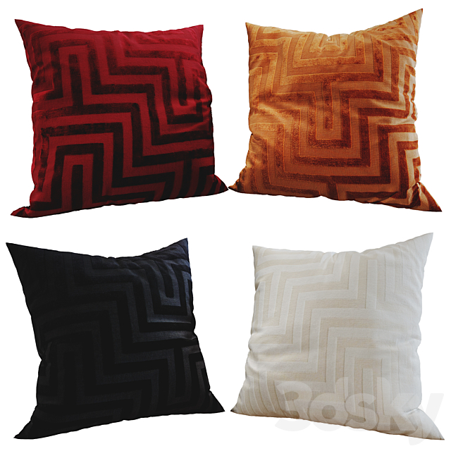 Decorative pillows set 221 3ds Max - thumbnail 1