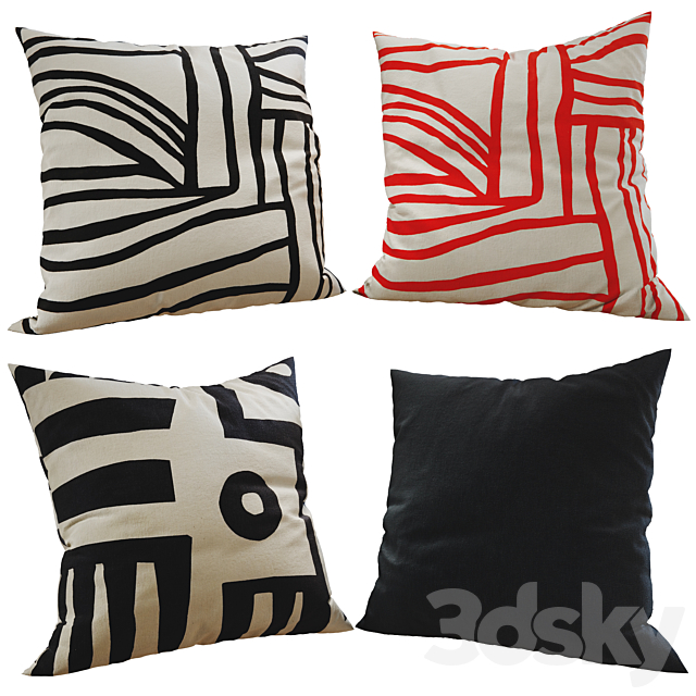 Decorative pillows set 225 3ds Max - thumbnail 1