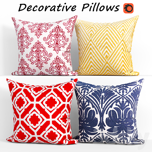 Decorative pillows set 251 3ds Max - thumbnail 1